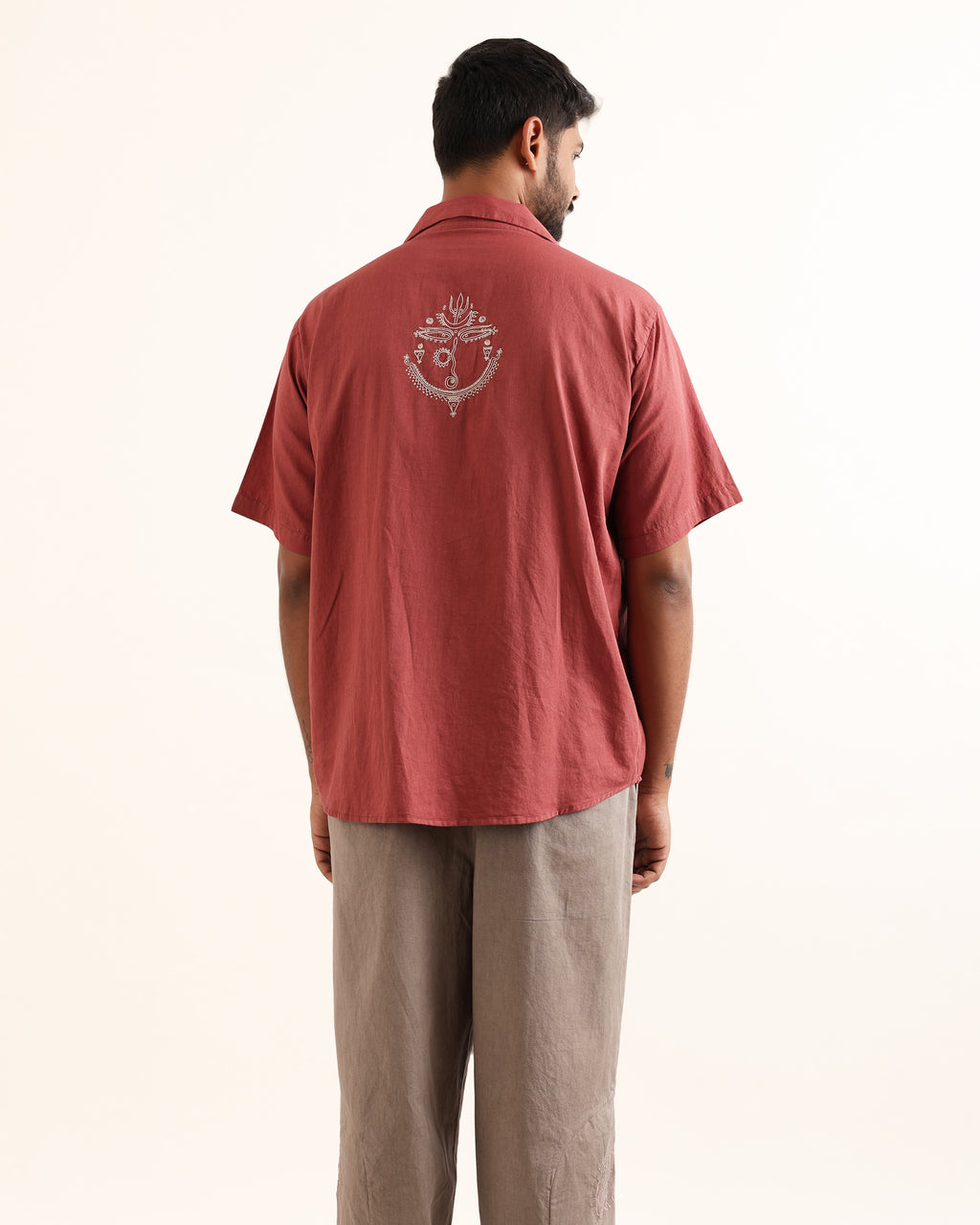 ROOP RUSSET AARI HAND EMBROIDERED UNISEX SHIRT