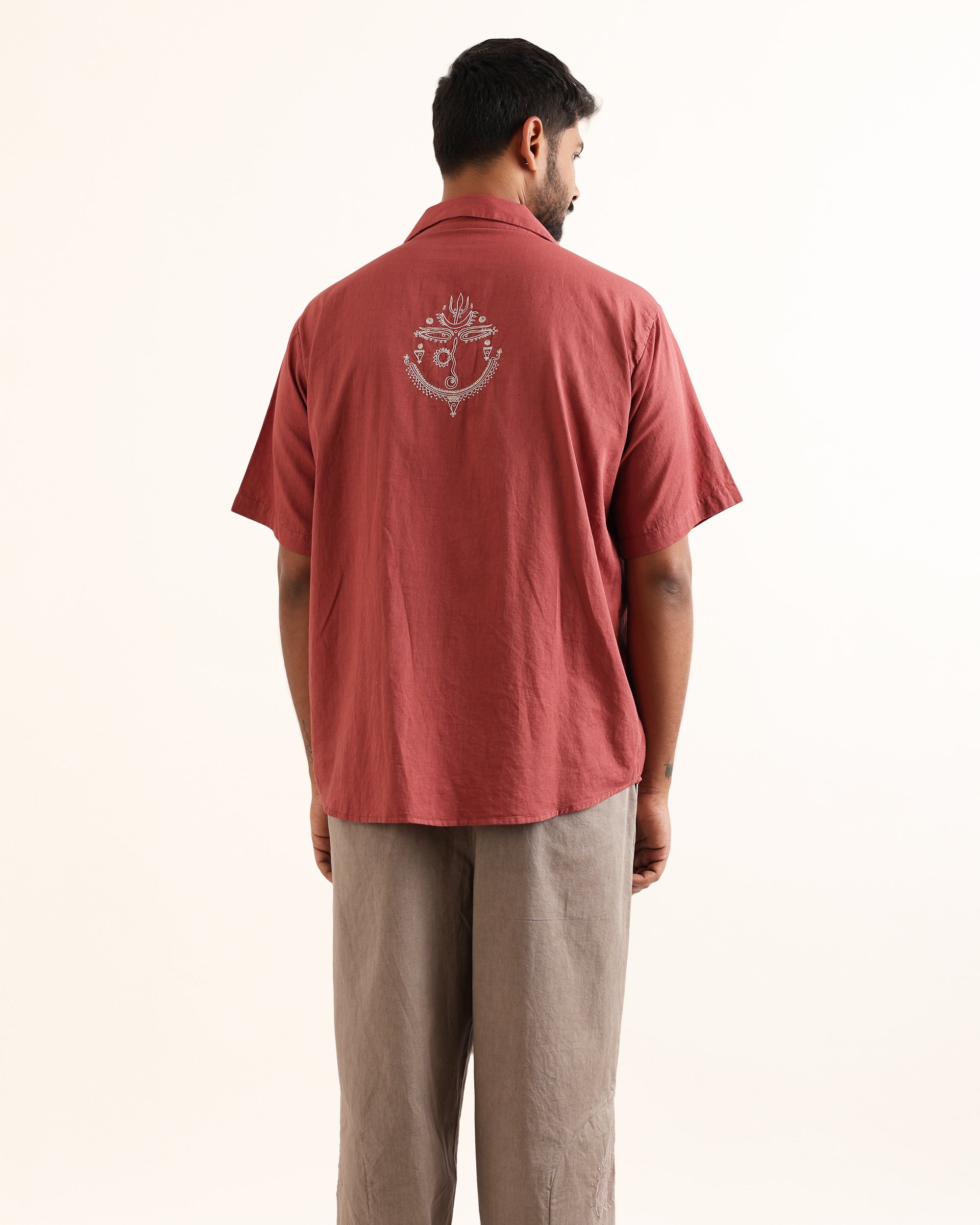 ROOP RUSSET AARI HAND EMBROIDERED UNISEX SHIRT