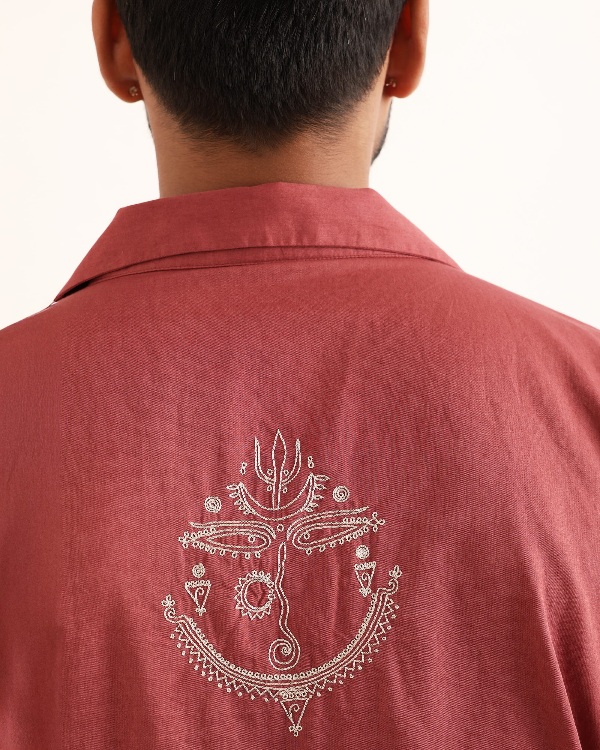 ROOP RUSSET AARI HAND EMBROIDERED UNISEX SHIRT
