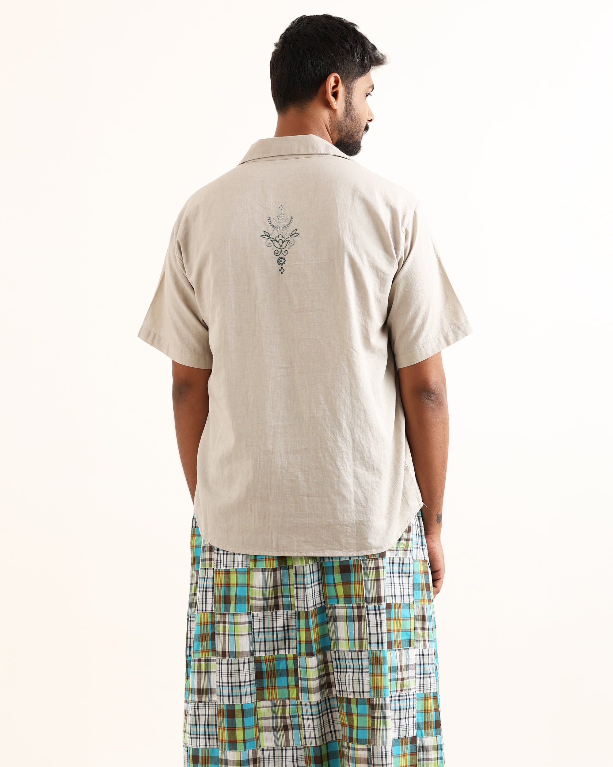 THAPA GREY AARI HAND EMBROIDERED UNISEX SHIRT