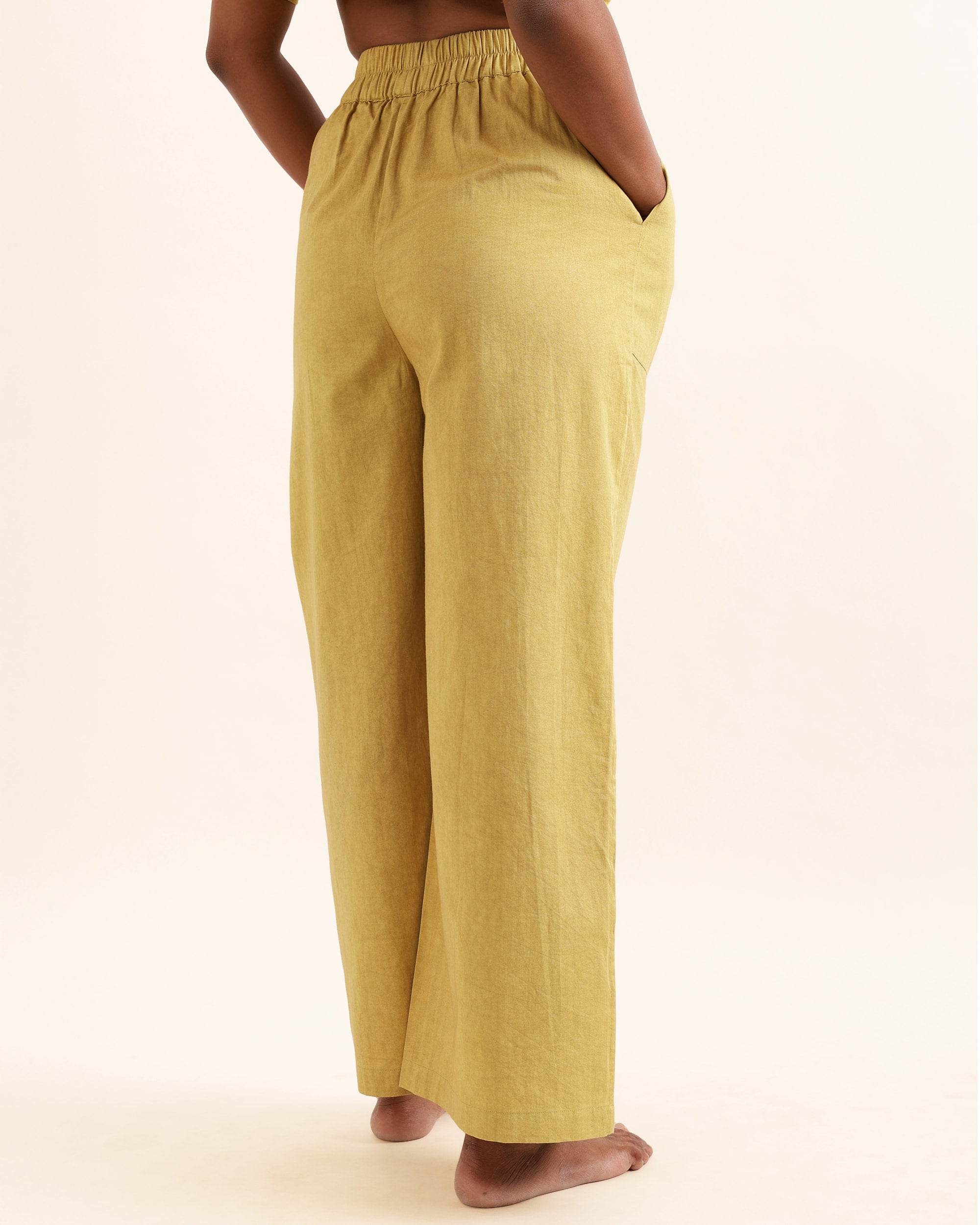TULA YELLOW FRONT POCKET BROAD PANTS