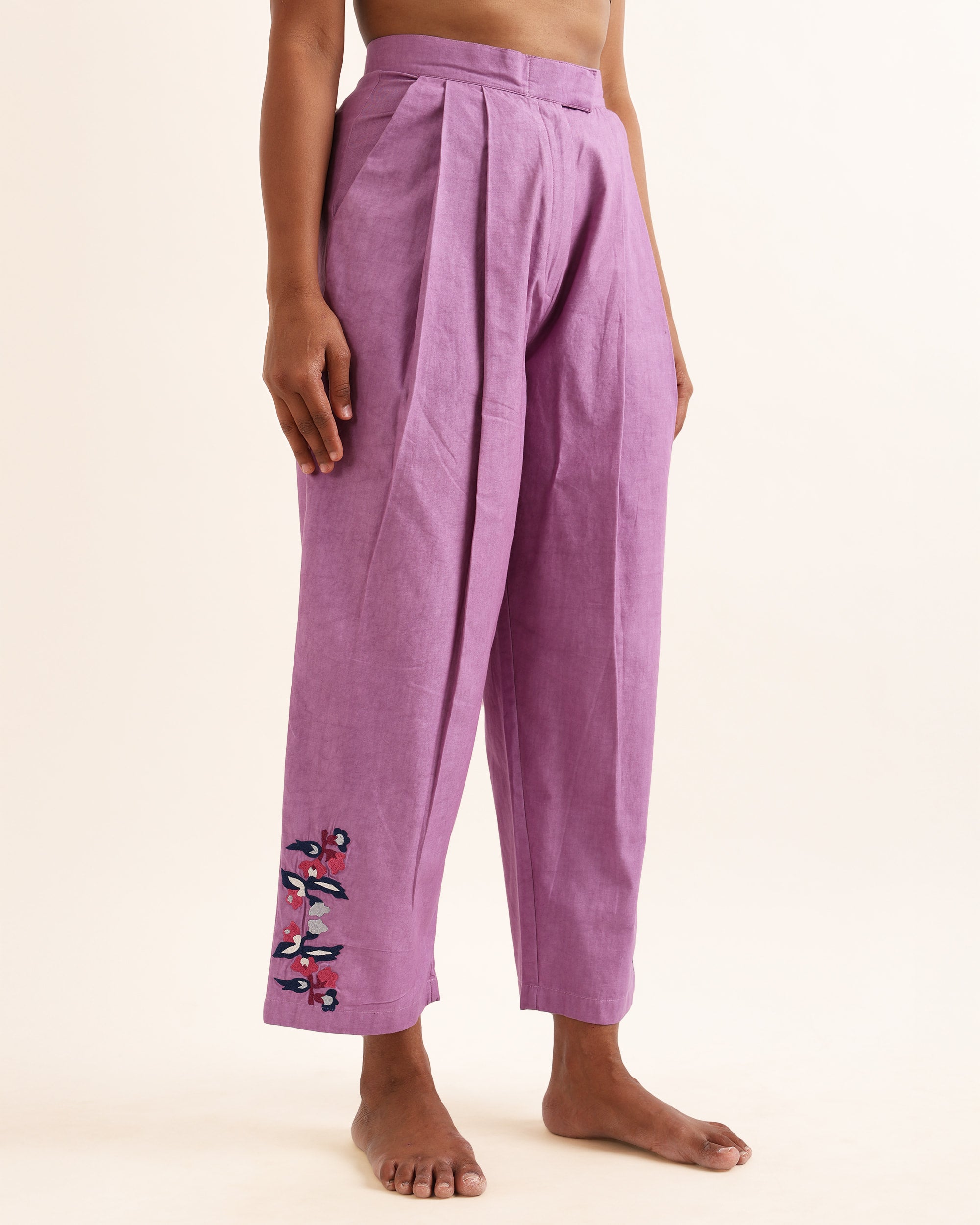 MIERA PURPLE FRONT PLEAT DANDY PANTS