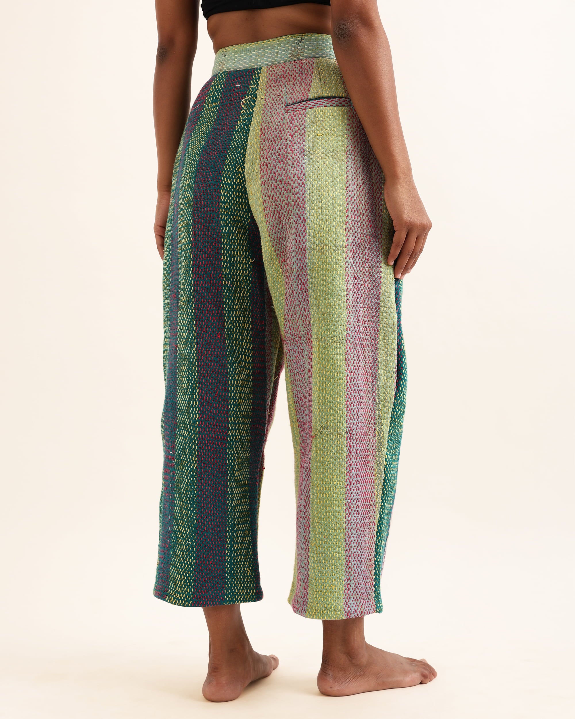 Chhobol Front Pleat Kantha Pants