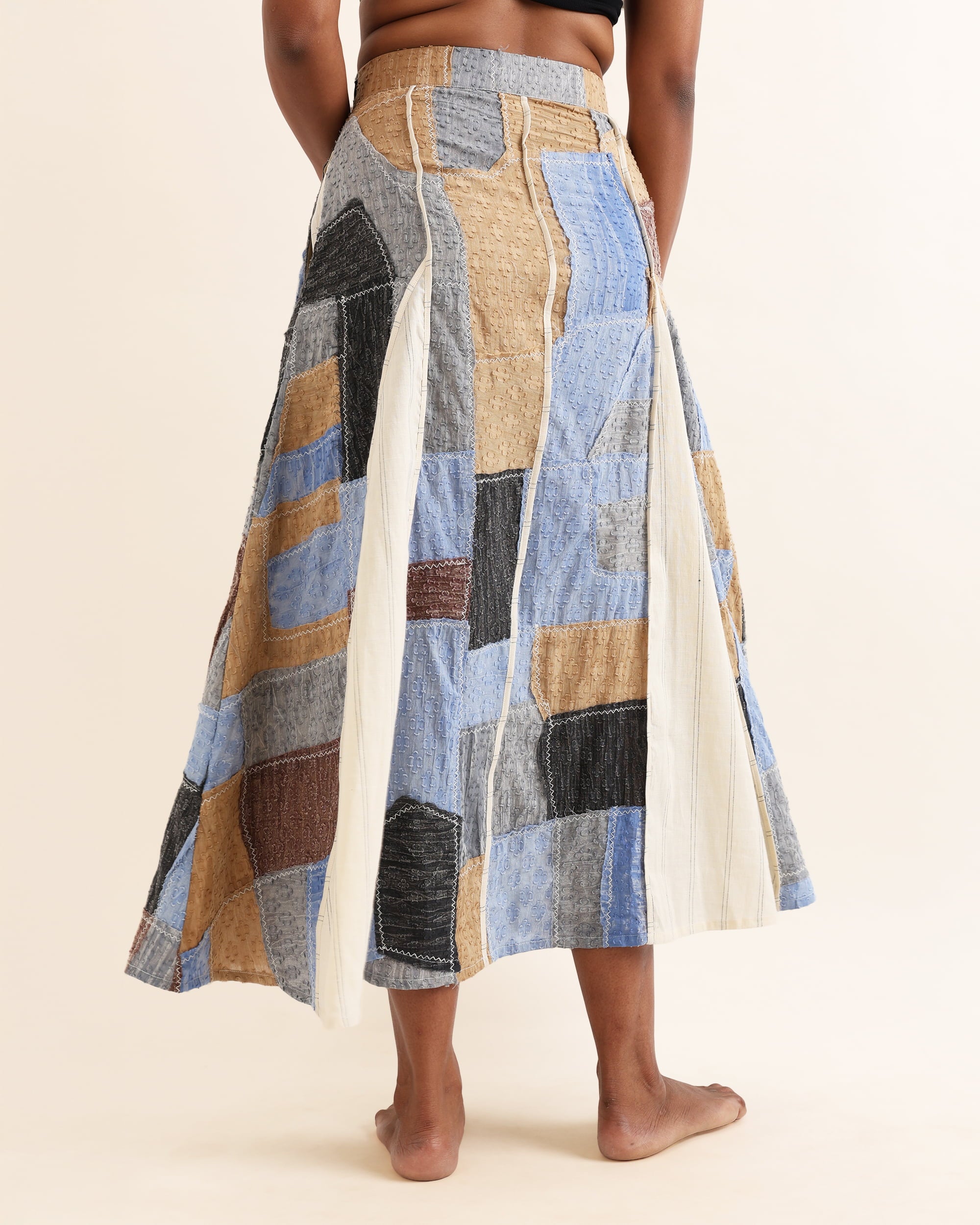 ZELDA UPCYCLED ONE OF A KIND GODET SKIRT