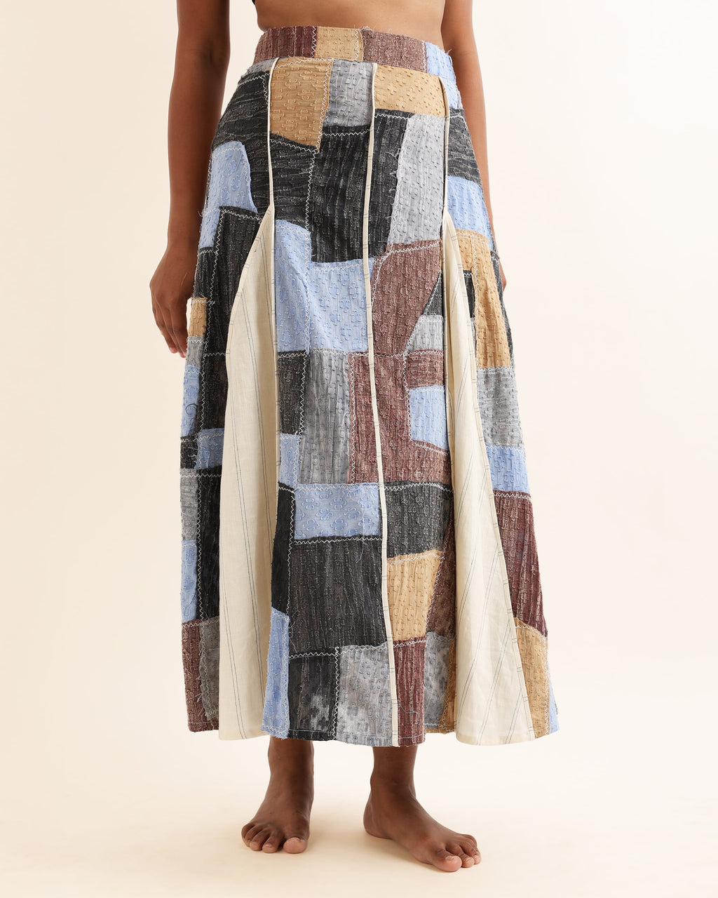 ZELDA UPCYCLED ONE OF A KIND GODET SKIRT