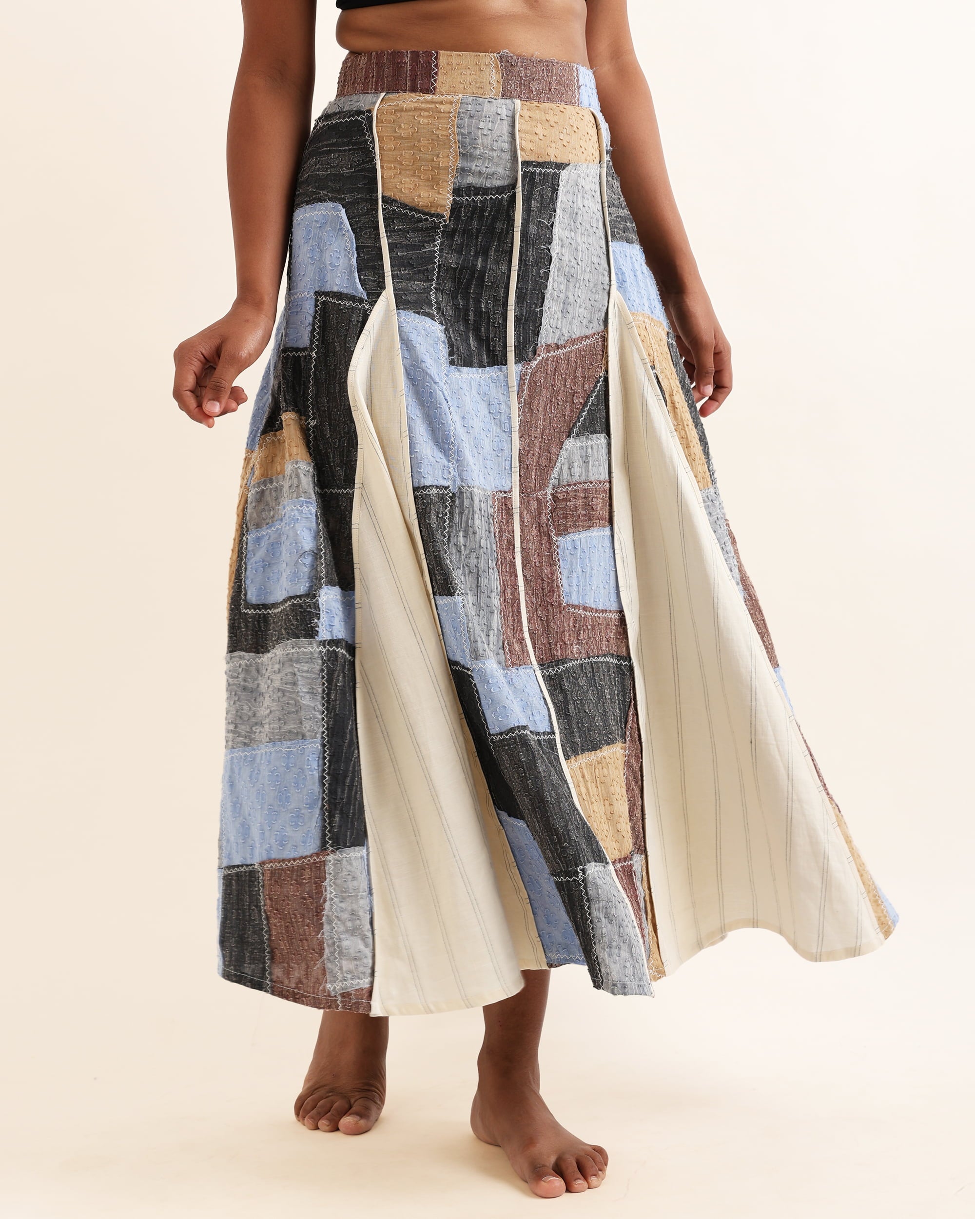 ZELDA UPCYCLED ONE OF A KIND GODET SKIRT