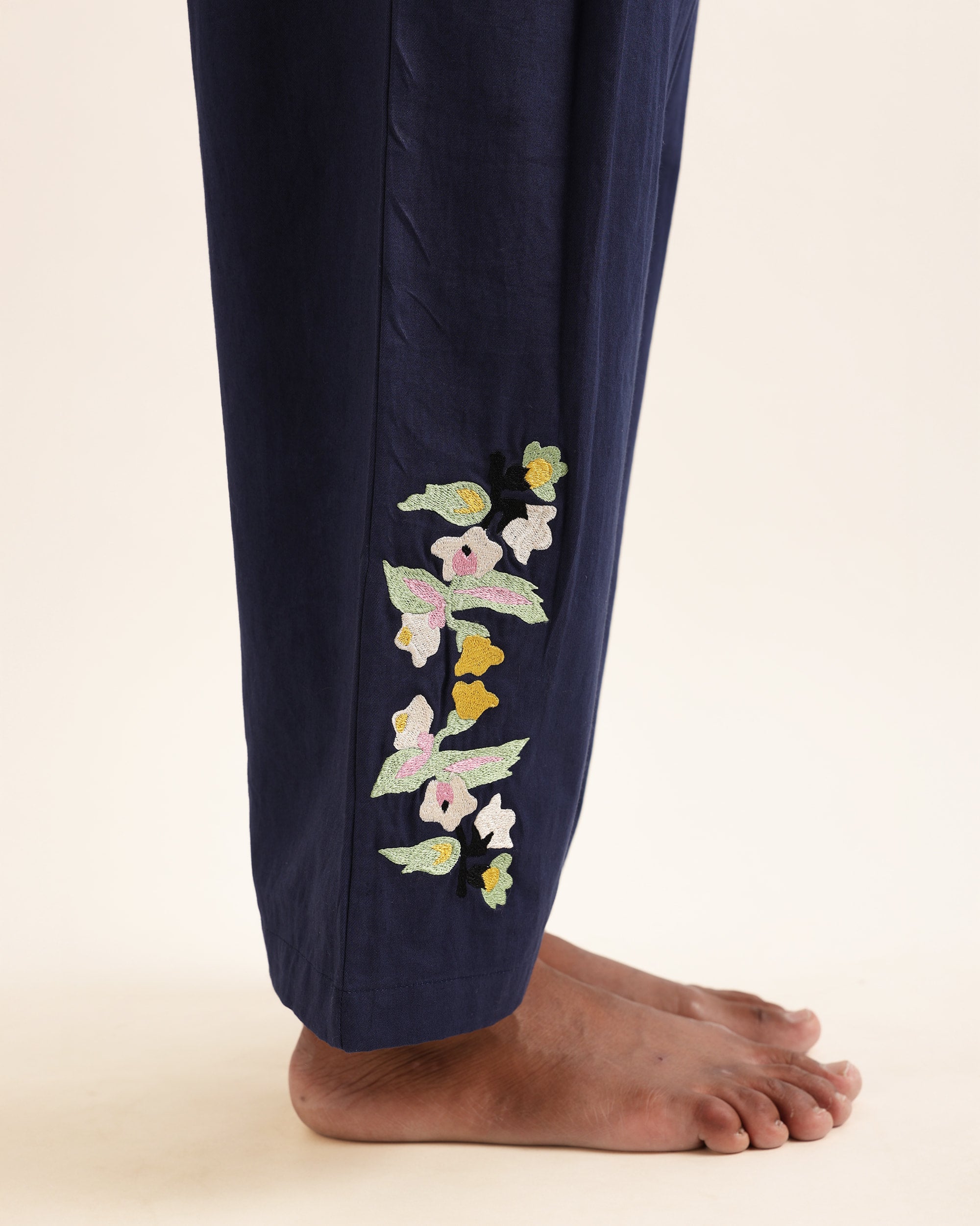 MIERA NAVY FRONT PLEAT DANDY PANTS