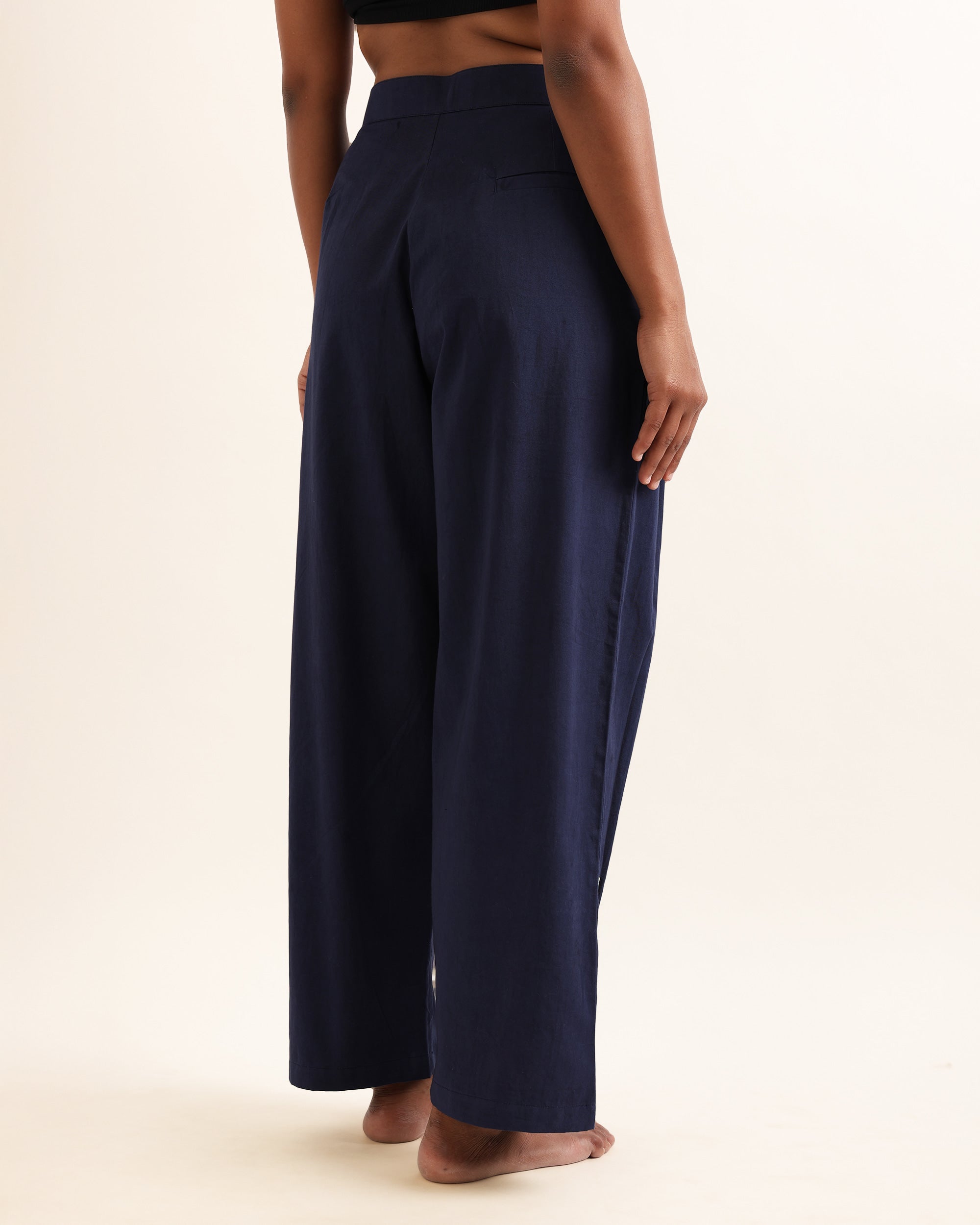 MIERA NAVY FRONT PLEAT DANDY PANTS