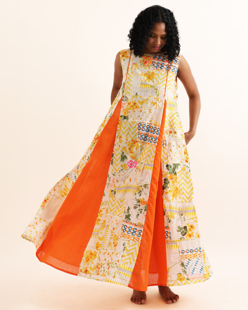 SIA UPCYCLED ONE OF A KIND GODET DRESS