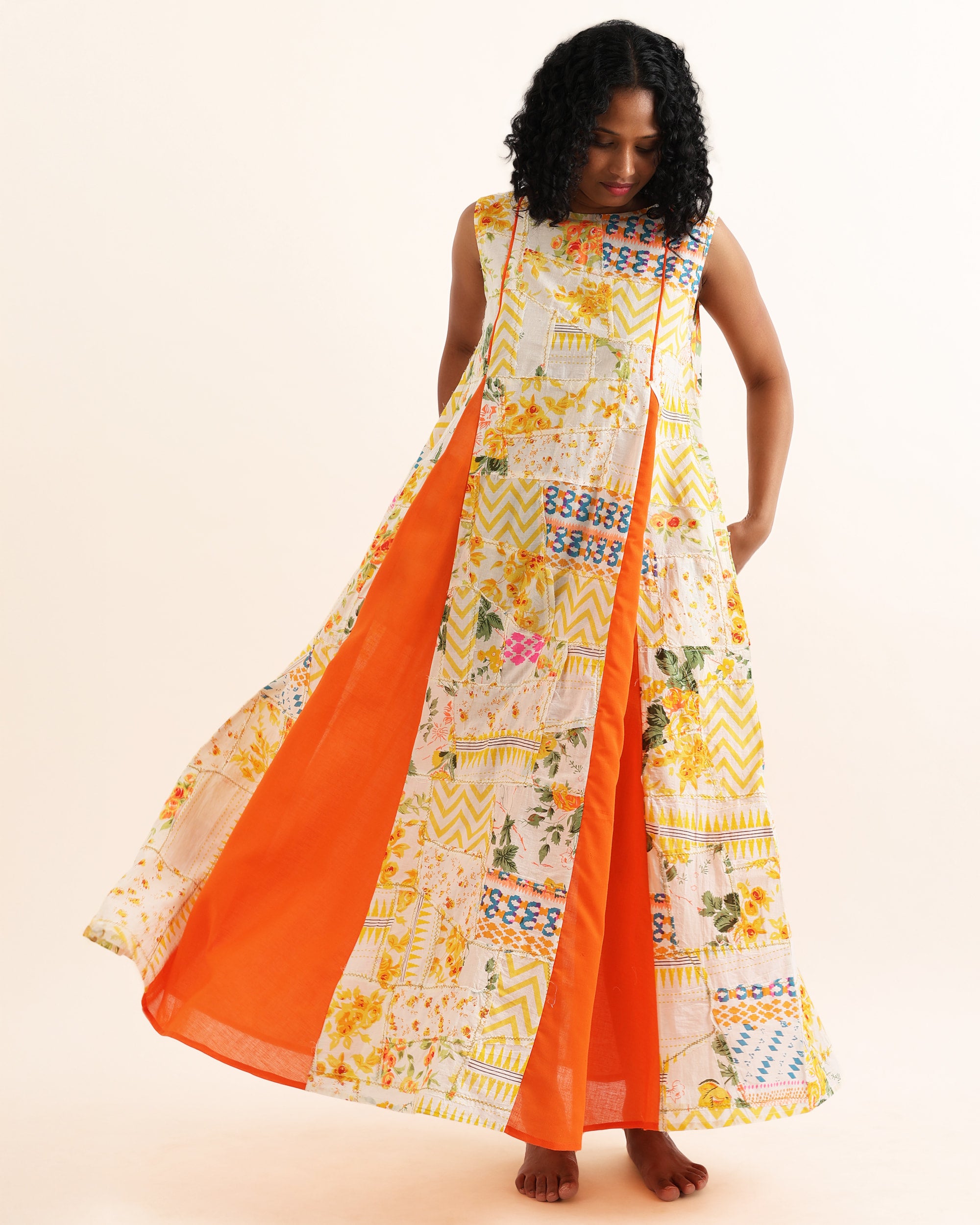 SIA UPCYCLED ONE OF A KIND GODET DRESS