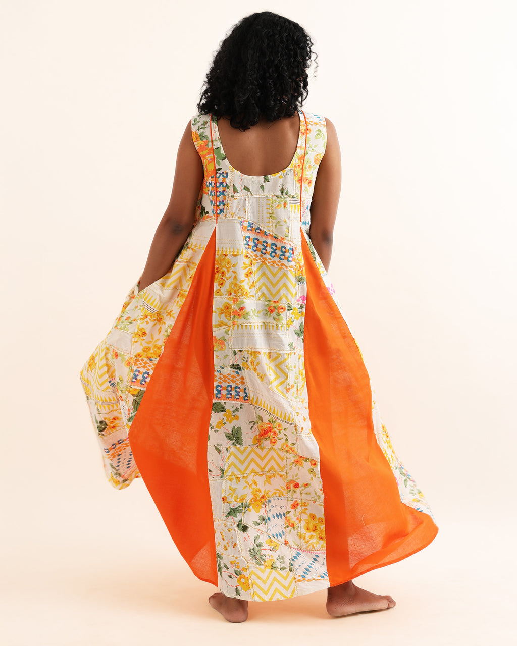 SIA UPCYCLED ONE OF A KIND GODET DRESS
