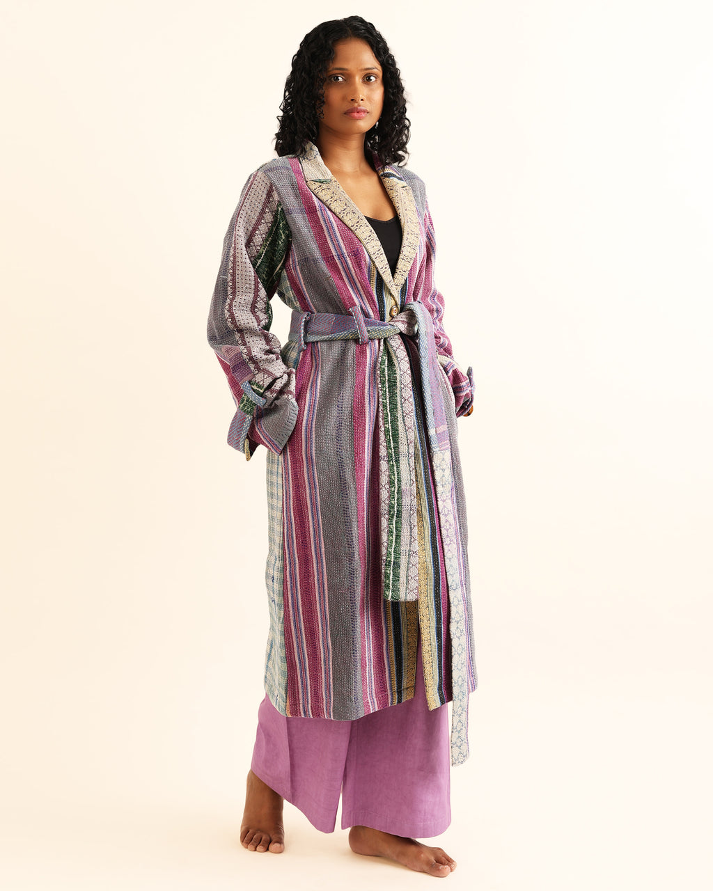 Rongon Trench Kantha Jacket