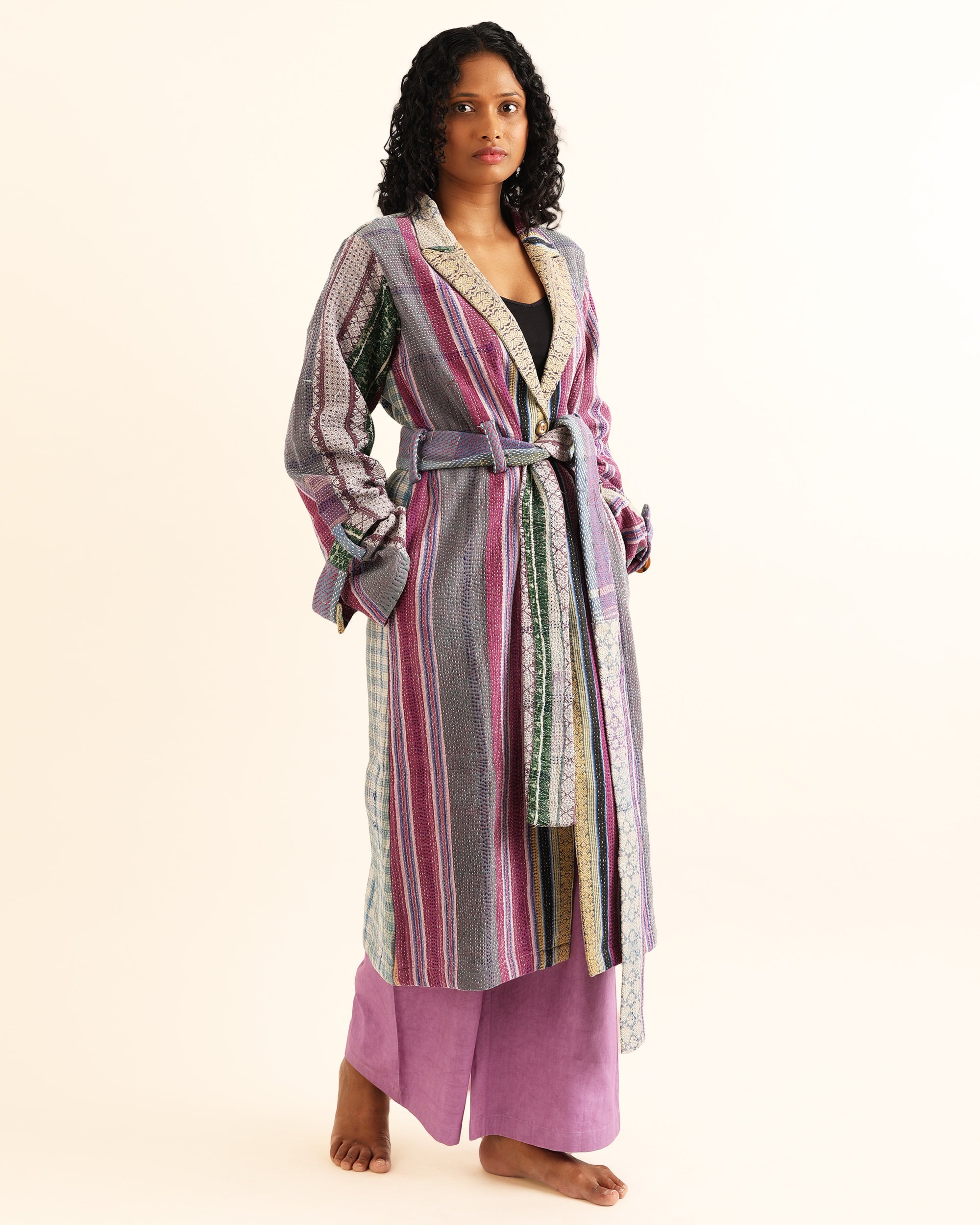 Rongon Trench Kantha Jacket