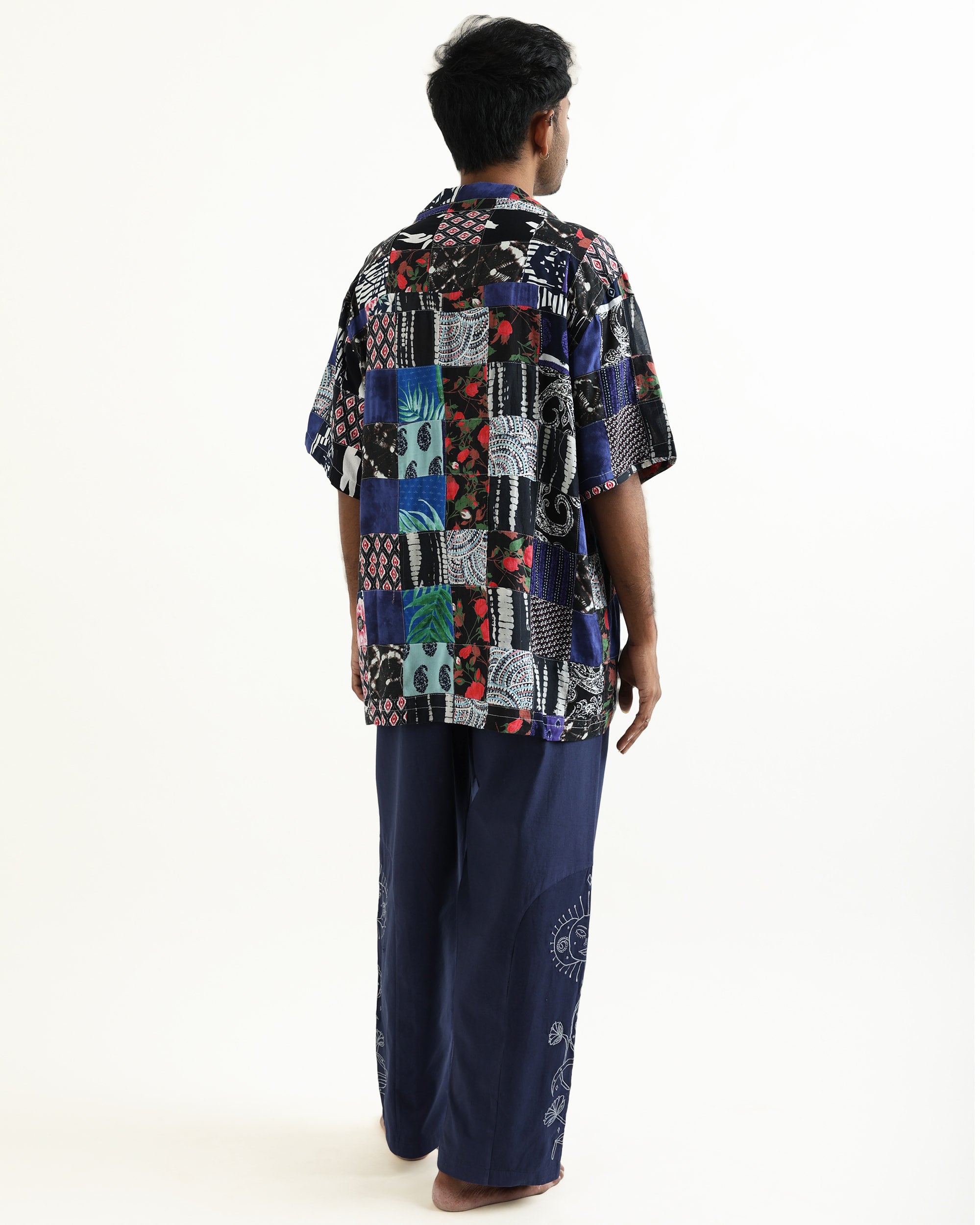WOODBOY UNISEX UPCYCLED CAMP COLLAR SHIRT