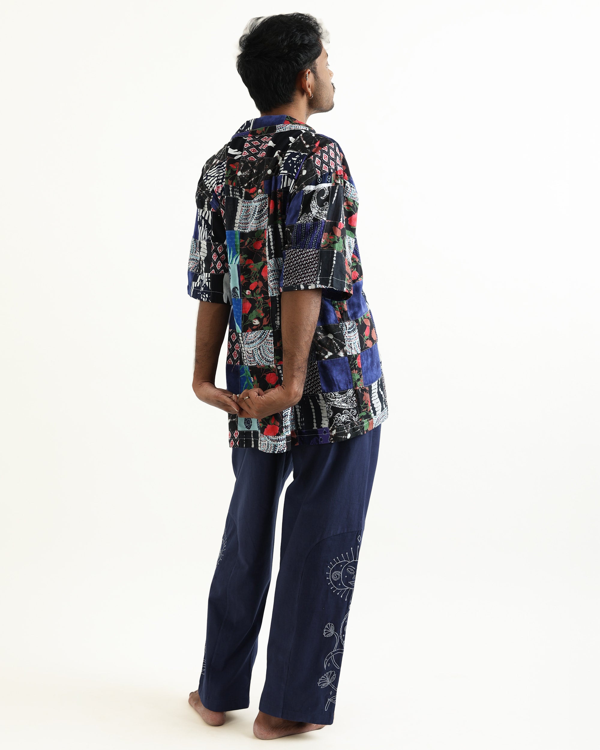 WOODBOY UNISEX UPCYCLED CAMP COLLAR SHIRT