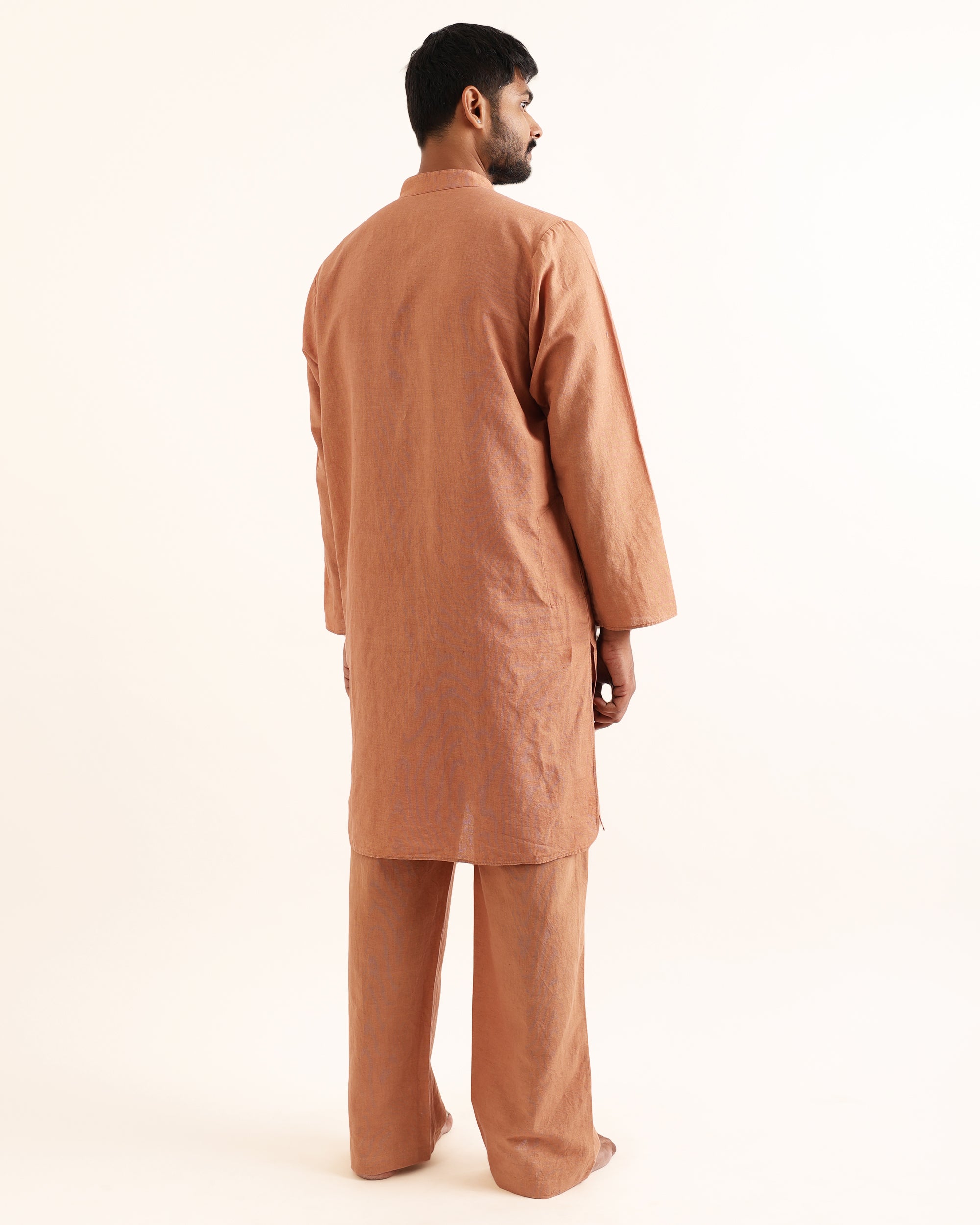 MAYURE NATURAL SALMON HAND EMBROIDERED CO ORD