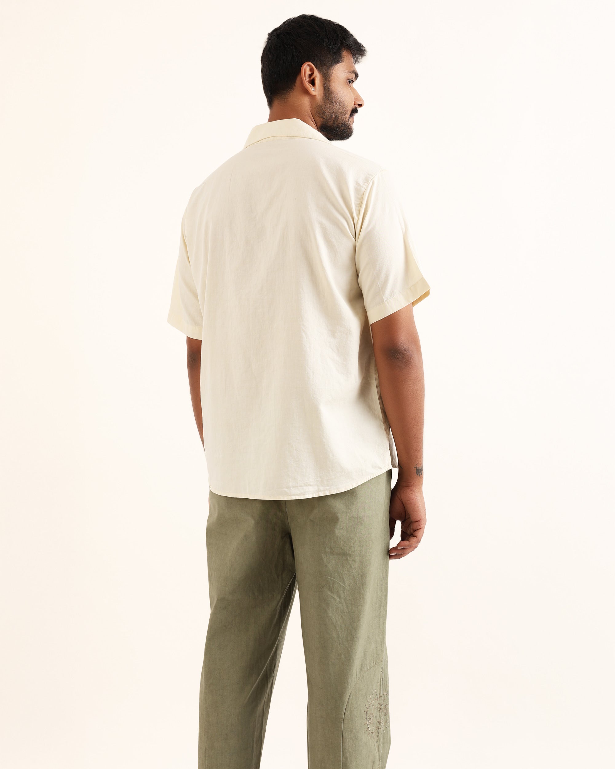 SAMSARA IVORY AARI HAND EMBROIDERED UNISEX SHIRT