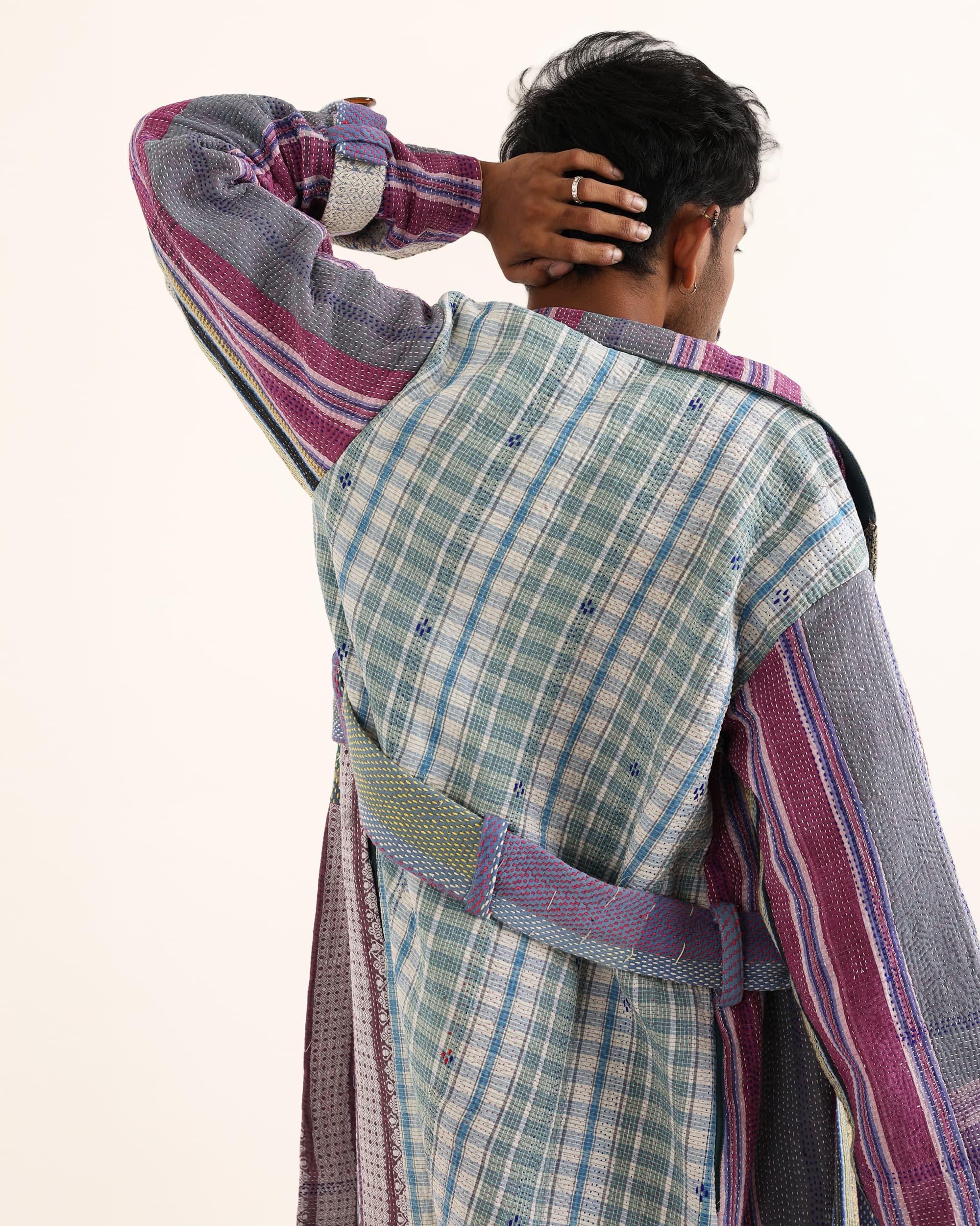 Rongon Trench Kantha Jacket
